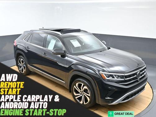 Deep Black Pearl Effect 2021 Volkswagen Atlas Cross Sport 3.6L V6 SEL Premium