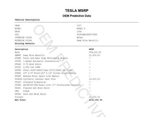 Blue 2017 Tesla Model X 100D