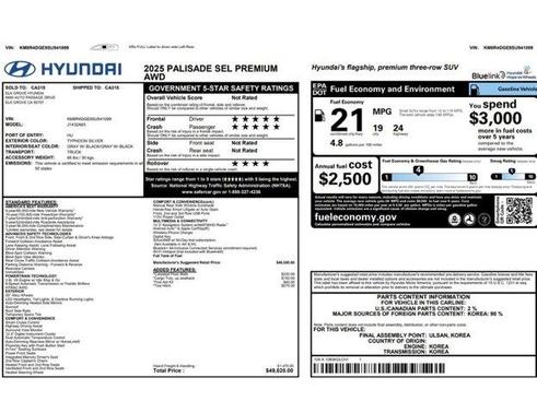Silver 2025 Hyundai PALISADE SEL Premium