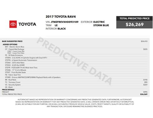 Blue 2017 Toyota RAV4 LE