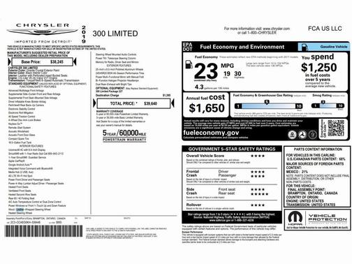 2019 Chrysler 300 Limited