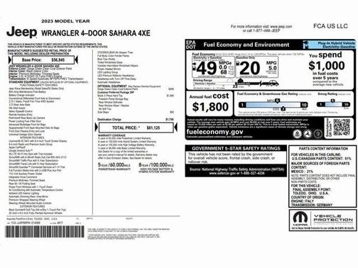 2023 Jeep Wrangler 4xe Sahara