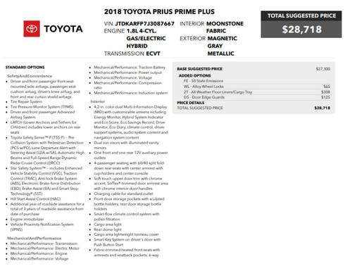 2018 Toyota Prius Prime Plus