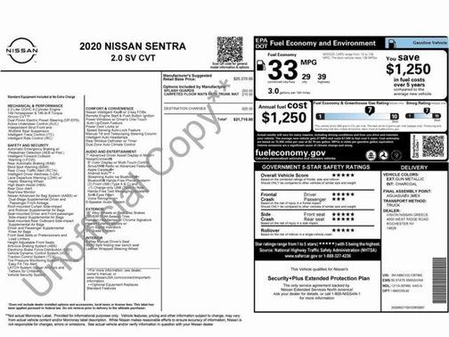 2020 Nissan Sentra SV