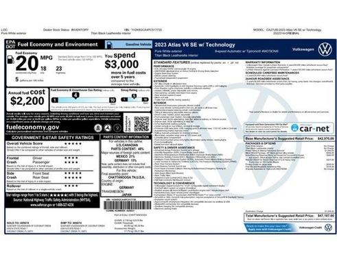 2023 Volkswagen Atlas 3.6L SE w/Technology