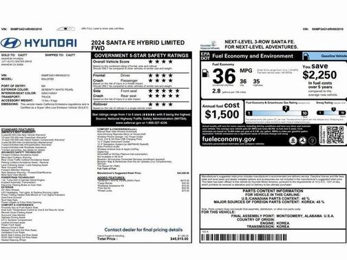 2024 Hyundai SANTA FE HEV Limited