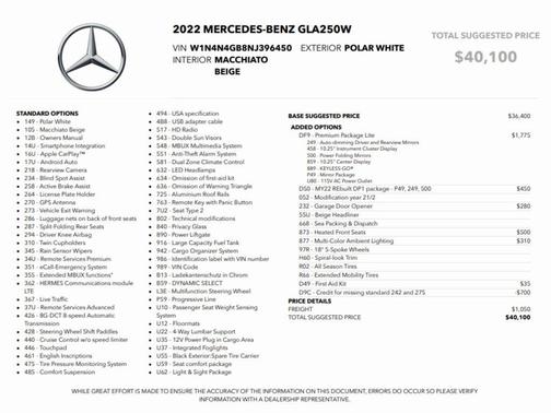 2022 Mercedes-Benz GLA 250 Base