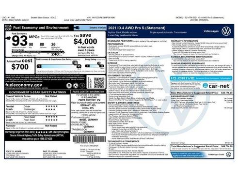 Mythos Black 2021 Volkswagen ID.4 Pro S