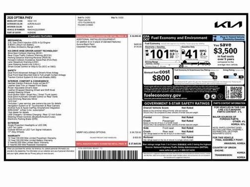 2020 Kia Optima Plug-In Hybrid EX