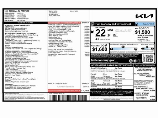 2022 Kia Carnival SX Prestige