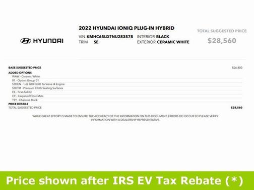 2022 Hyundai IONIQ Plug-In Hybrid SE