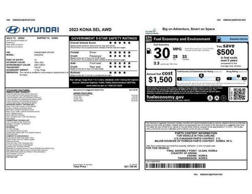 Teal Isle 2023 Hyundai KONA SEL