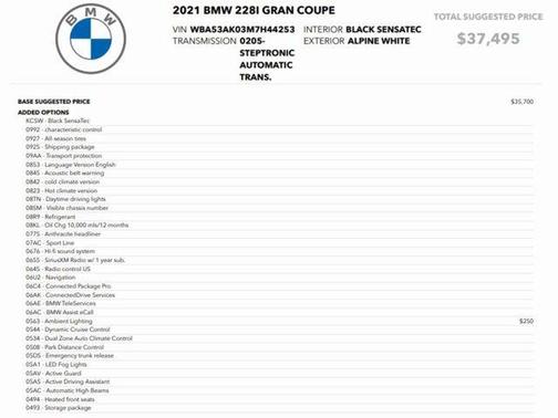 2021 BMW 228 Gran Coupe 228i sDrive Gran Coupe