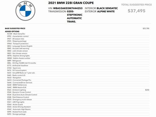 2021 BMW 228 Gran Coupe 228i sDrive Gran Coupe