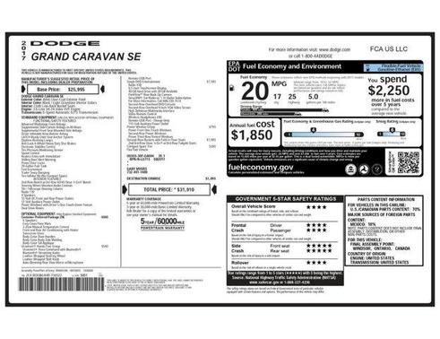 Billet Silver Metallic Clearcoat 2017 Dodge Grand Caravan SE