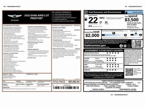 2022 Genesis GV80 2.5T