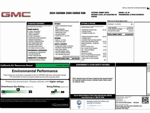 2024 GMC Savana 2500 Work Van