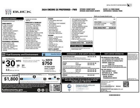 Summit White 2024 Buick Encore GX Preferred