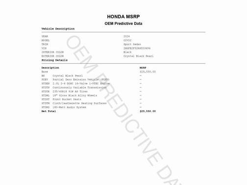 2024 Honda Civic Sport