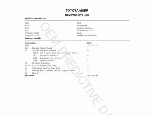 2018 Toyota Highlander Limited Platinum