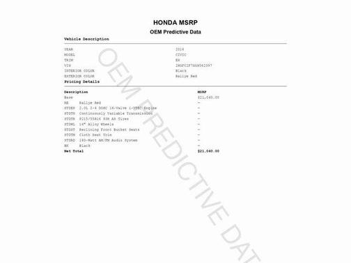 2016 Honda Civic EX