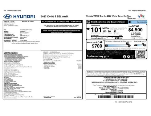 Gold 2023 Hyundai IONIQ 5 SEL