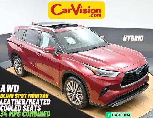 Red 2021 Toyota Highlander Hybrid Platinum