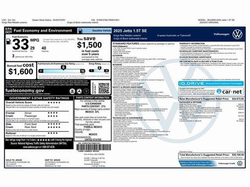 2025 Volkswagen Jetta 1.5T SE