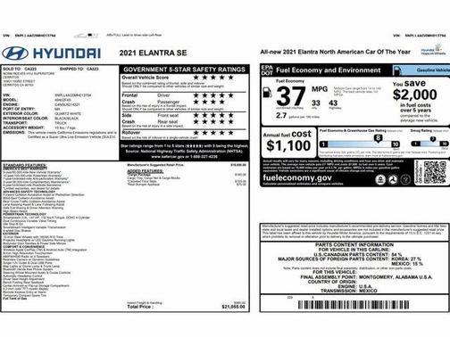 2021 Hyundai ELANTRA SE