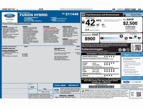 2019 Ford Fusion Hybrid SE