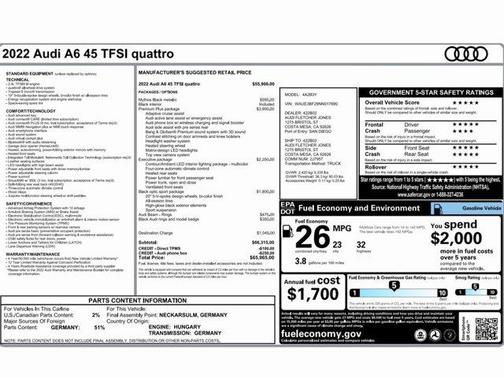 2022 Audi A6 55 Premium Plus