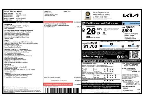 Everlasting Silver 2023 Kia Sorento LX