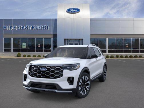 Star White Metallic Tri-Coat 2026 Ford Explorer Platinum