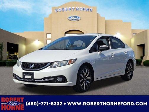 White 2015 Honda Civic EX-L