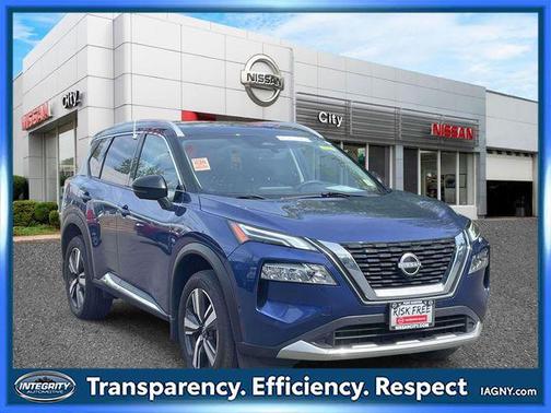 Caspian Blue Metallic/Super Black 2023 Nissan Rogue Platinum