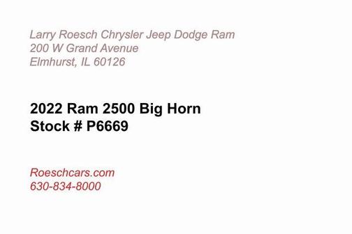 2022 RAM 2500 Big Horn Crew Cab 4x4 6'4' Box