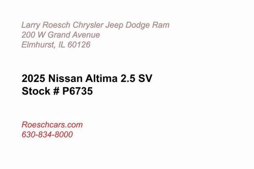 2025 Nissan Altima 2.5 SV