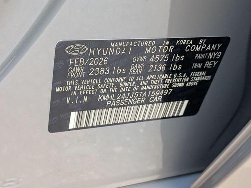 Transmission Blue 2026 Hyundai SONATA Hybrid Base