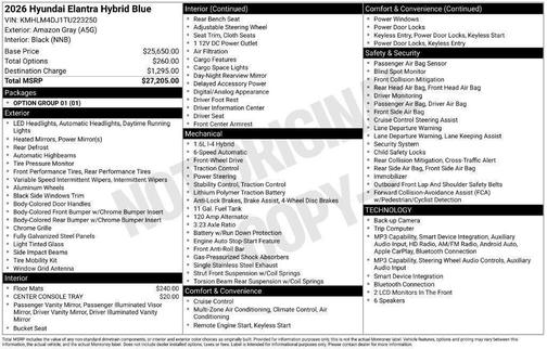 Amazon Gray 2026 Hyundai ELANTRA HEV Blue