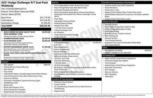 Pitch Black Clearcoat 2021 Dodge Challenger R/T Scat Pack