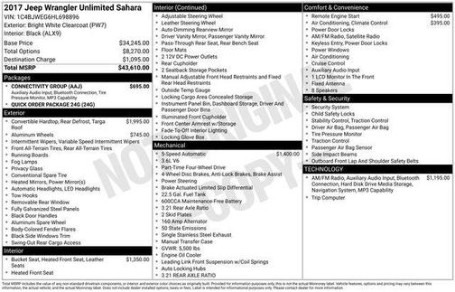 2017 Jeep Wrangler Unlimited Sahara