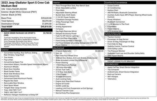2023 Jeep Gladiator Sport