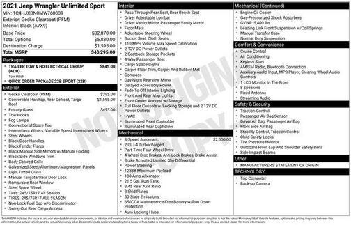 2021 Jeep Wrangler Unlimited Sport
