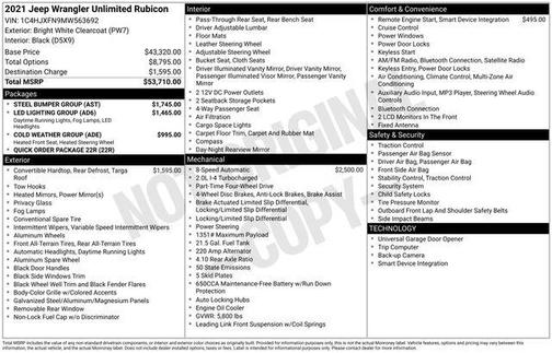 Bright White Clearcoat 2021 Jeep Wrangler Unlimited Rubicon