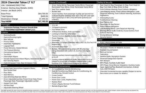 Sterling Gray Metallic 2024 Chevrolet Tahoe LT