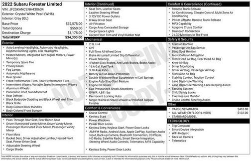 2022 Subaru Forester 2.5i Limited