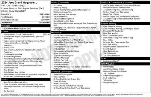 Diamond Black 2024 Jeep Grand Wagoneer L Base