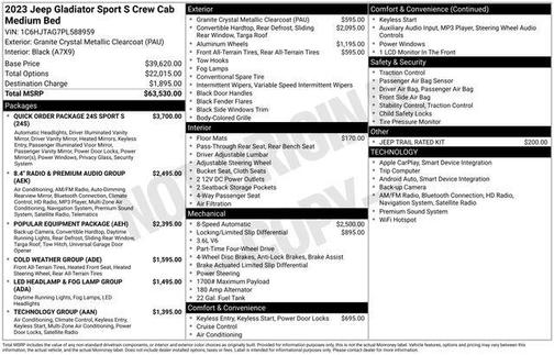 2023 Jeep Gladiator Sport