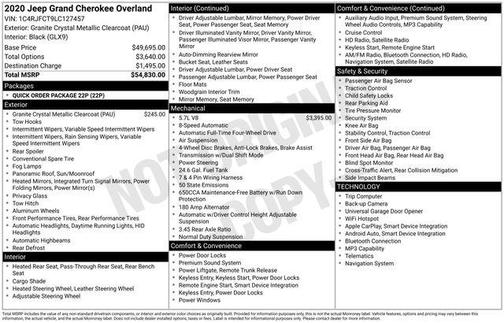 2020 Jeep Grand Cherokee Overland