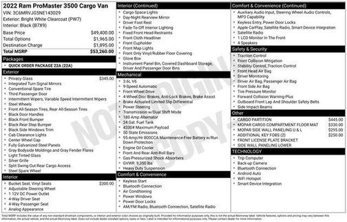 2022 RAM ProMaster 3500 High Roof